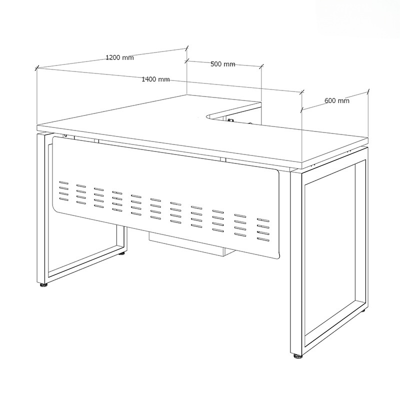 Ảnh sản phẩm Bàn chân vuông chữ U Erid 1m4 EU14LYS-HS - 8