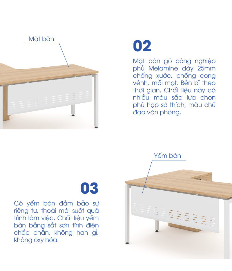 Ảnh mô tả sản phẩm - Bàn chân vuông Erid 1m4 EC14LYS-HS