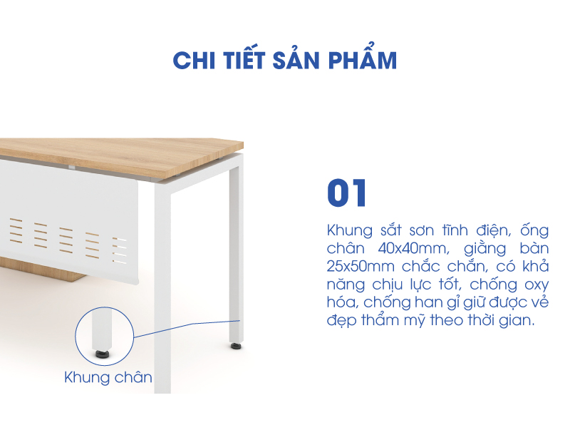 Ảnh mô tả sản phẩm - Bàn chân vuông Erid 1m4 EC14LYS-HS