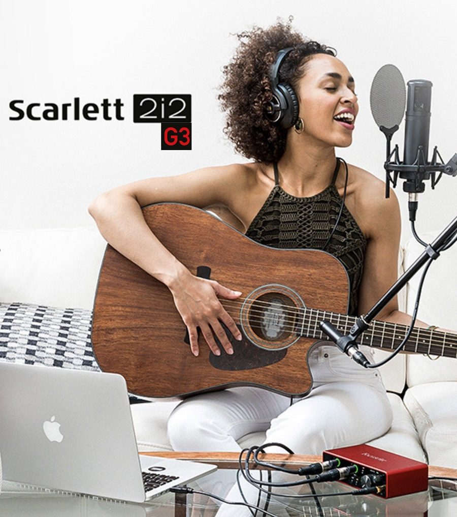 Bộ Sound Card Focusrite 2i2 Gen 3 Và Mic AT2020