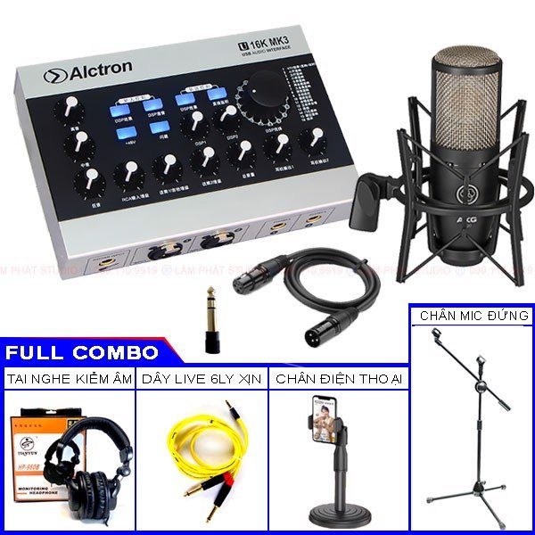 Combo Thu Âm Sound Card U16K MK3 Và Micro AKG P220 Combo U16K MK3 Micro AKG P220