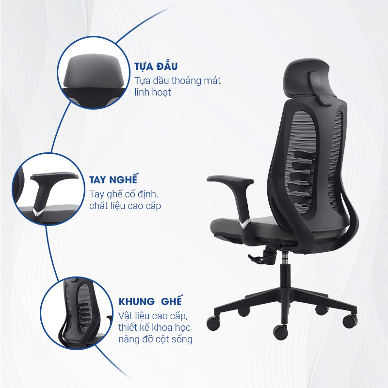 Ảnh mô tả sản phẩm - Ghế xoay văn phòng Xerath X679A